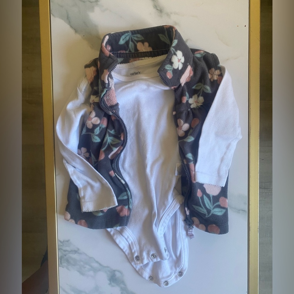 Carters 18 month long sleeve onesie and vest